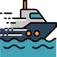 Express delivery icon concept. Ship speed icon for service, order, fast and worldwide shipping. 