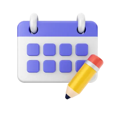 3d calendar icon illustration