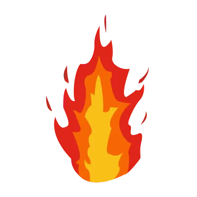Fire flame vector illustration. Blazing fire flame clipart