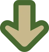 Cartoon Chubby Style Arrow Down Icon