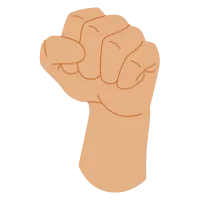 Left Hand Gesture Thumb Boxing Sign Symbol Object