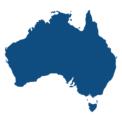 Map of Australia, blue color map