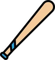 baseball bat filled line icon