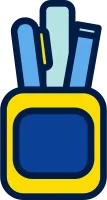 pencil case filled line icon
