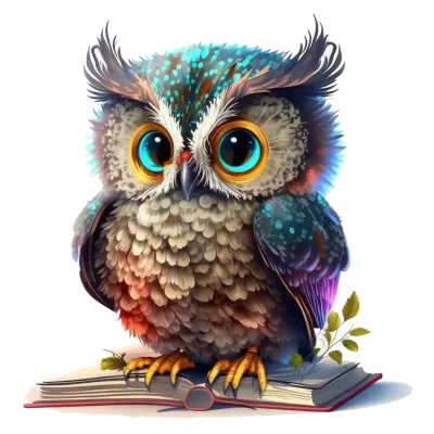 Owl in Glasses with a Book