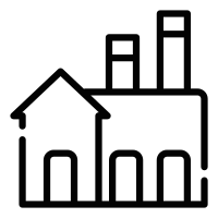 Factory Line Icon Illustration