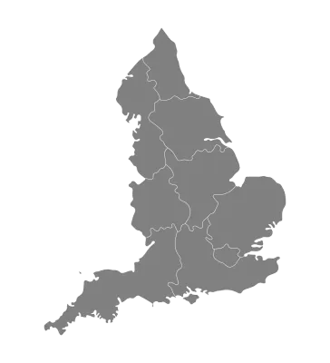 England region map, grey color