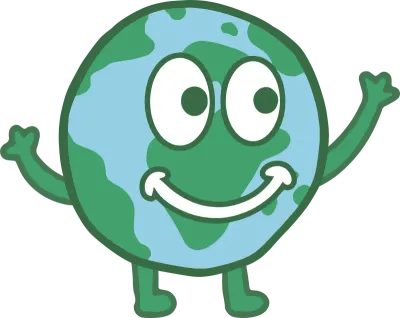 Smiley Earth Character with Pose Illustration