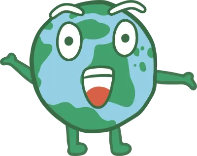 Happy Earth Character with Pose Illustration