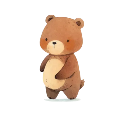 Watercolor Family Cute Bear Clipart