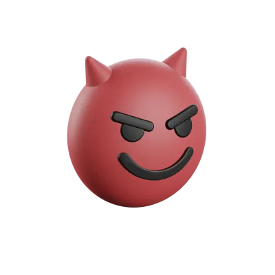 Smiling Face with Horns Emoji 3d Icon