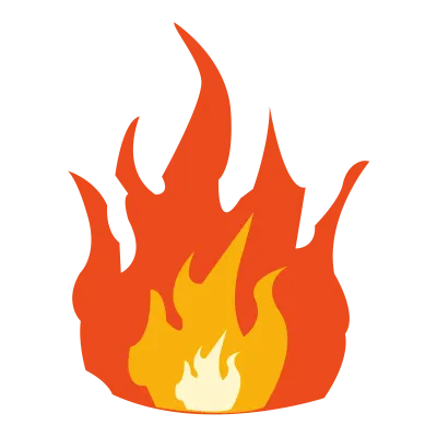 Fire flame vector illustration. Blazing fire flame clipart