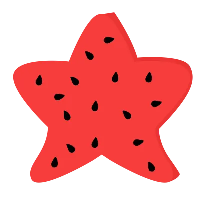 Red watermelon star shape illustration