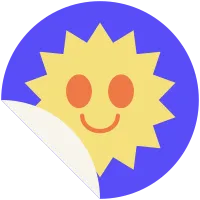 retro groovy colorful sticker badge