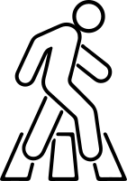 Walk Zebra Cross Simple Line Icon