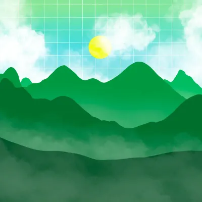 Green mountain background