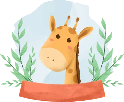 Cute animal giraffe watercolor illustration