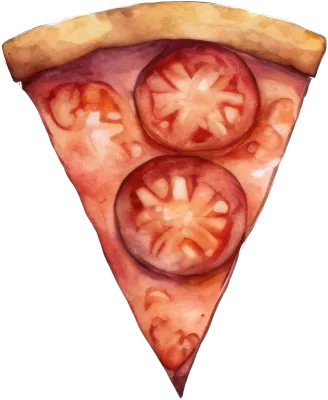 tomato watercolor pizza illustration