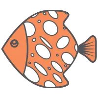 Cute Clown Fish Doodle Hand Drawn