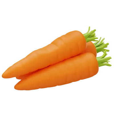 Orange Carrot Vegetable 3D Illustration