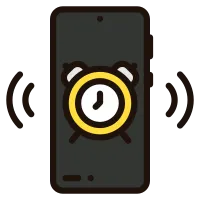 alarm clock outline color icon