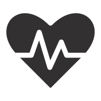 Heart Beat Vector Solid Icon, Heart Attack icon illustration, Heart Beat silhouette.