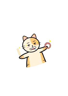 An orange cat who is worried about eating