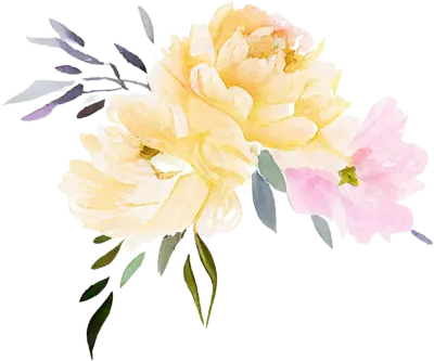 pink and purple purple peony watercolor flower bouquet