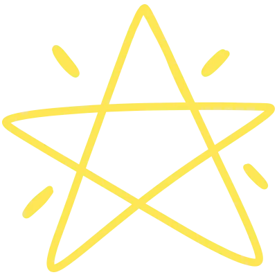 Star Doodle Yellow Lineart handdrawn element