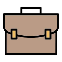 Office briefcase color line icon
