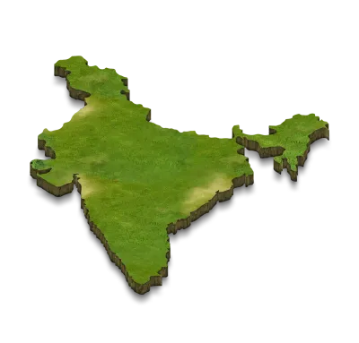 india 3D Map green
