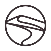 lines desert with circle logo symbol vector icon illustration design