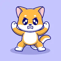 Cute dog cartoon icon illustration. funny sticker hand drawing illustration