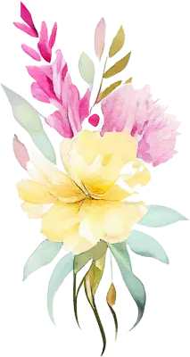 pink and purple purple peony watercolor flower bouquet