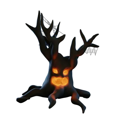 3d halloween scary tree  icon