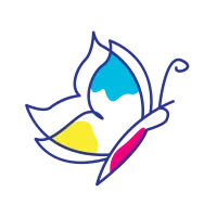 colorful lines art modern beauty butterfly logo design vector icon symbol illustration