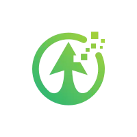 arrow up data tech logo symbol icon vector graphic design
