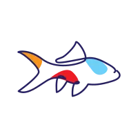 decorative fish aquarium modern line art colorful logo design vector icon symbol illustration