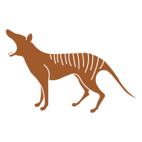 Tasmanian Tiger,Tasmanian,Tasmanian wolf,wolf,animal,flat2