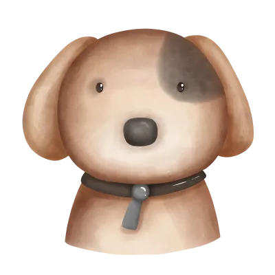 Cute dog cartoon character, cute animal, puppy and pet element for children and print design.