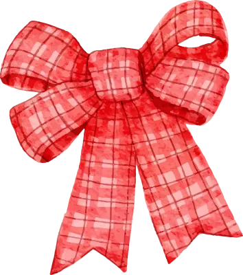 Bow Ribbon in Water Color for Decorative Element