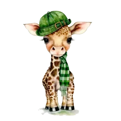 Patricks Day Cute Giraffe Clipart
