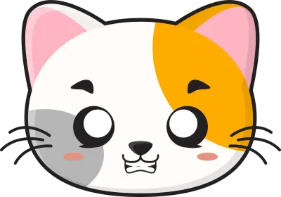 Cute Calico Cat Character Expression