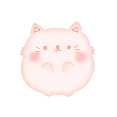 Chubby cat cartoon character in pastel