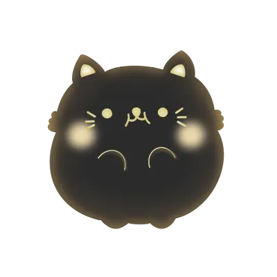 Chubby cat cartoon character in pastel