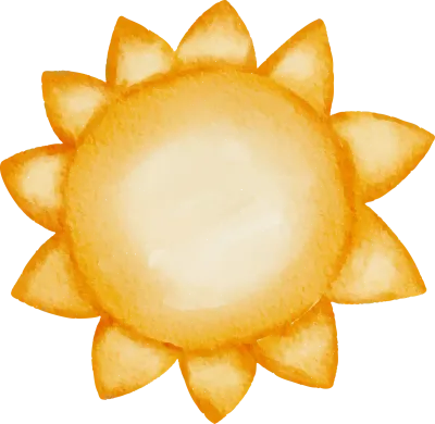 Watercolor sun illustration