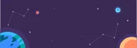 Night Sky with Planet and Stars Background Illustration