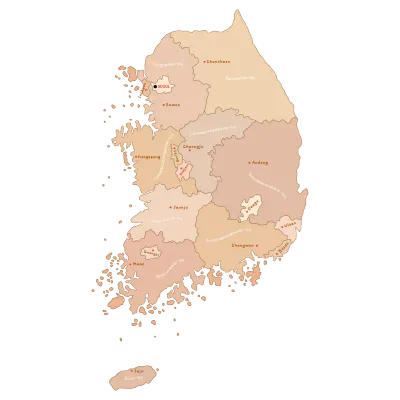 south korea country map