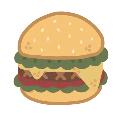 Hamburger add cheese and vegetables