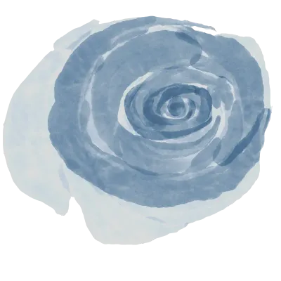 Watercolor Navy Blue Rose Clipart